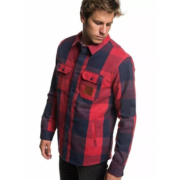 QuikSilver Men's Miho Stones GARNET SHERPA Long Sleeve Over Shirt Size M - Picture 10 of 16